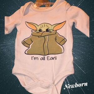 Baby Yoda 'I'm All Ears' Cream Onesie
